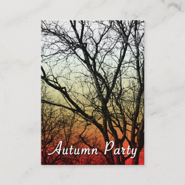 Carte De Visite arbre fantôme de fête d'automne (Devant)