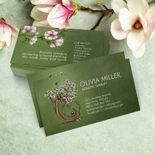 Carte De Visite Arbre Fleur de Magnolia Yin Yang