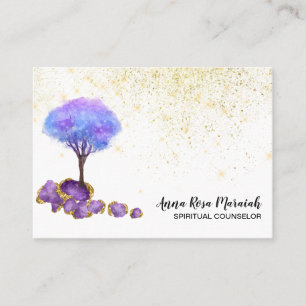 Carte De Visite *~* Arbre Parties scintillant d'or Amethyst Bijoux