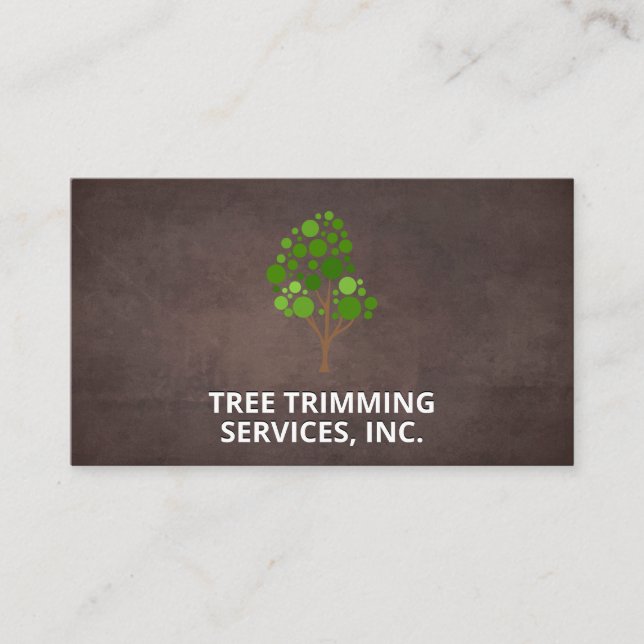 Carte De Visite Arbre | Paysage | Arrière - plan de texture Brown (Devant)