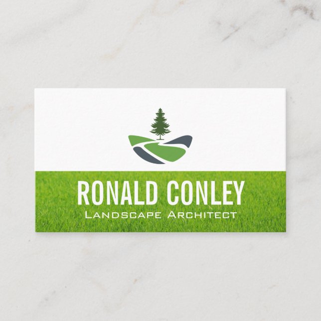 Carte De Visite Arbre | Paysage | Gardener | Pelouse (Devant)