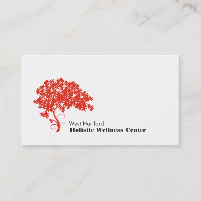 Carte De Visite Arbre rouge Santé holistique et alternative (Devant)