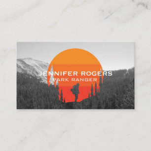 Carte De Visite Arbre Soleil Logo   Plein air   Camping