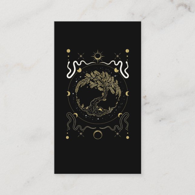 Carte De Visite Arbre spirituel Étoiles de serpent de lune de sole (Devant)