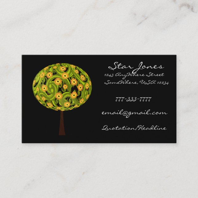 Carte De Visite Arbre SunFlowers (Devant)