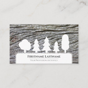 Carte De Visite Arbres blancs élégants minimalistes style grain de