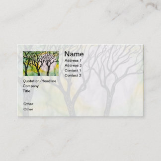 Carte De Visite Arbres découpés par main sur le papier de riz