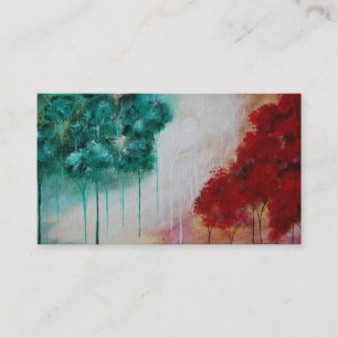 Carte De Visite Arbres maigres enchantés de paysage d'art abstrai