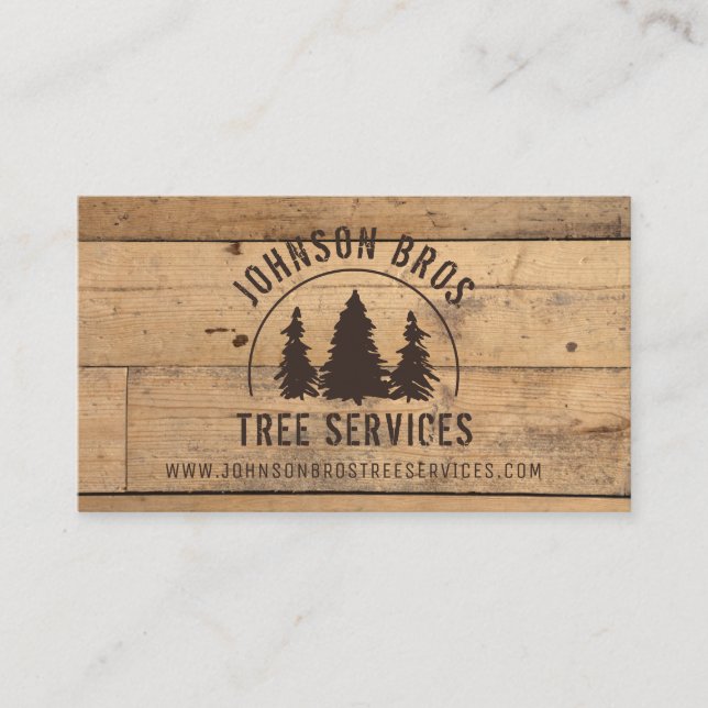 Carte De Visite Arbres rustiques Plaque de bois (Devant)
