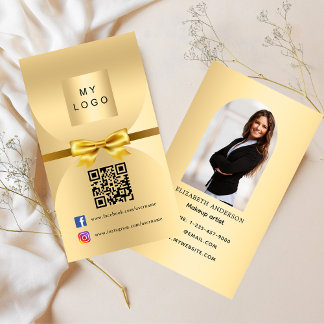 Carte De Visite Arc d'or photo Qr médias sociaux