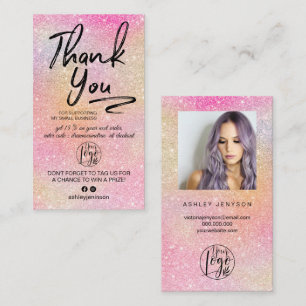 Carte De Visite Arc en arc-en-ciel parties scintillant script phot