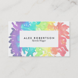 Carte De Visite Arc en arc-en-ciel pastel simple