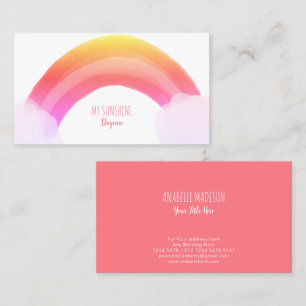 Carte De Visite Arc-en-ciel authentique tiré à la main   Couleur d