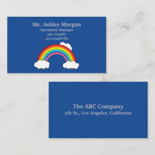 Carte De Visite Arc en ciel avec nuages blancs   Personnaliser