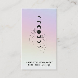 Carte De Visite *~* Arc En Ciel Caresse La Lune Phases Mains Céles