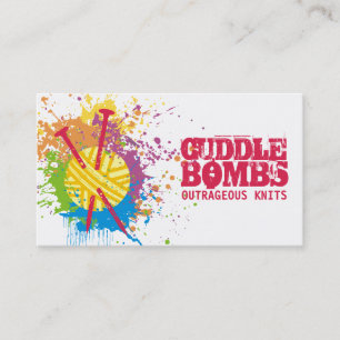 Carte De Visite Arc-en-ciel grunge d'éclaboussure de fil