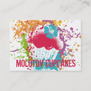 Carte De Visite Arc-en-ciel grunge d'éclaboussure de tache d'encre