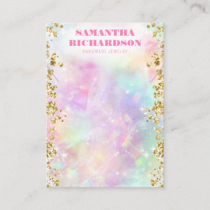 Carte De Visite Arc-en-ciel Holographique Bijoux Iridescente