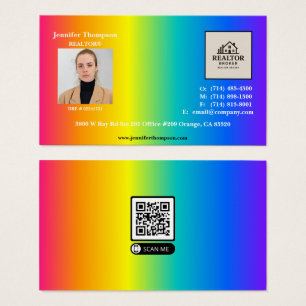 Carte de visite arc-en-ciel holographique branché