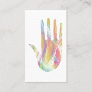 Carte De Visite Arc-en-ciel Main peinte en arrière