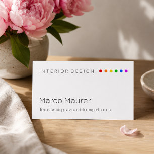 Carte de visite arc-en-ciel minimale avec des coul