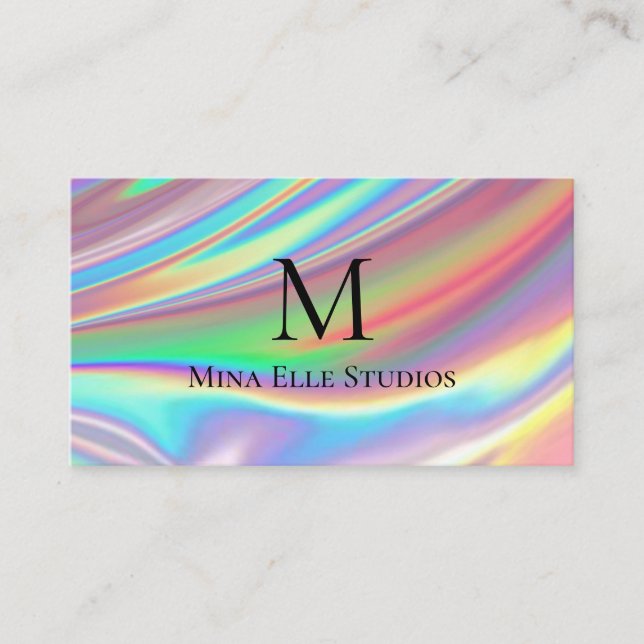 Carte De Visite Arc-en-ciel monogramme Faux (Devant)