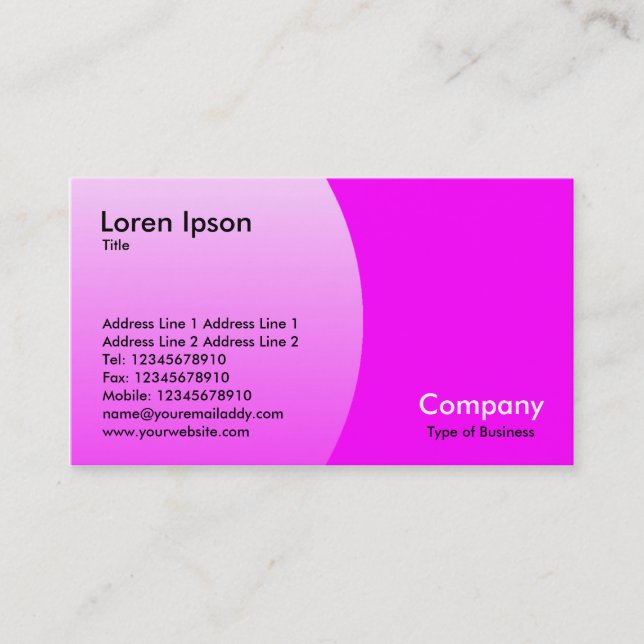 Carte De Visite Arc - Magenta (Devant)