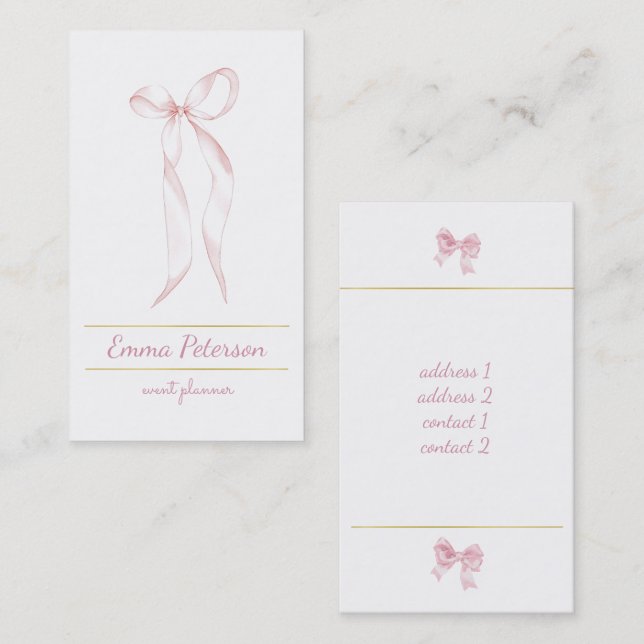 Carte De Visite arc rose (Devant / Derrière)