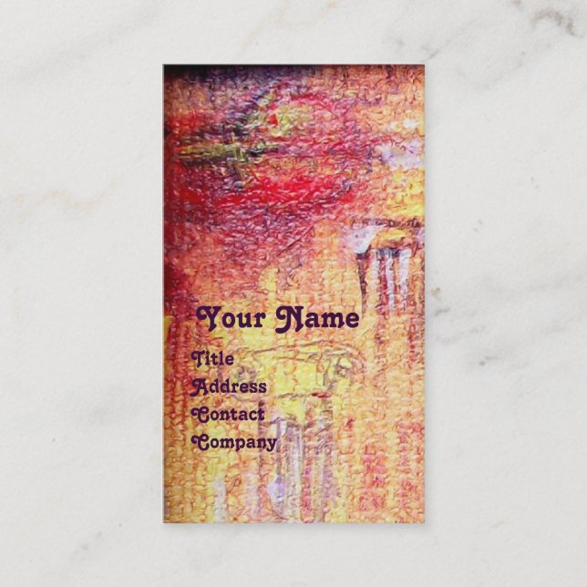 Carte De Visite ARCADIE, Rouge Jaune Bleu Argent Abstrait (Devant)