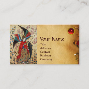 CARTE DE VISITE ARCHANGEL RAPHAEL ET PARCHEMENT DE POISSONS MONOGR
