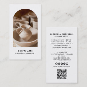Carte De Visite Arche minimaliste moderne boho Photo QR Code & Rés