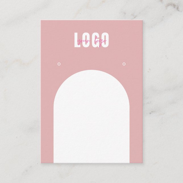 Carte De Visite Arche rose Dusty Ajouter Logo Bijoux Boucles d'ore (Devant)