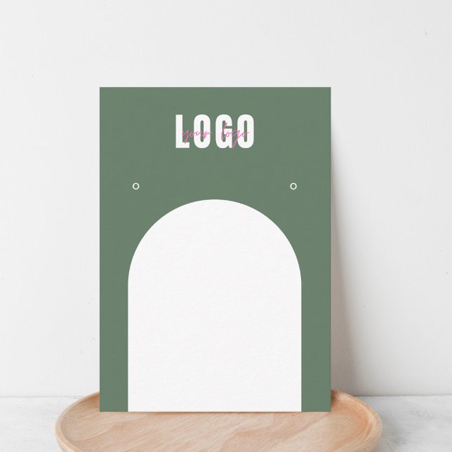Carte De Visite Arche verte Sage Ajouter Logo Bijoux Boucles d'ore (Créateur téléchargé)