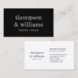 Carte De Visite Architect Solid Black Professional