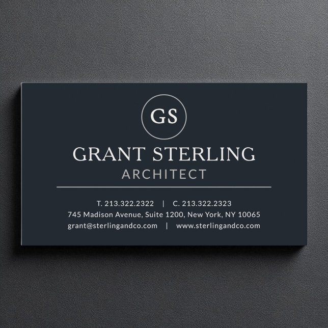 Carte De Visite Architecte Black Silver Luxe Professionnel Moderne (Créateur téléchargé)