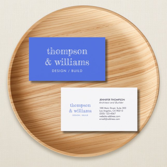 Carte De Visite Architecte Bleu Blanc Professionnel (Créateur téléchargé)