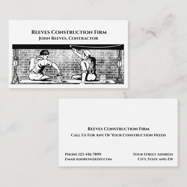 Carte de visite architecte de Contrat de construct (Devant / Derrière)
