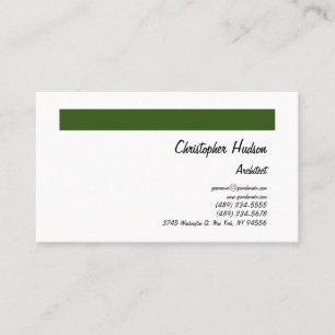 Carte De Visite Architecte de la plaine blanche verte de la forêt 