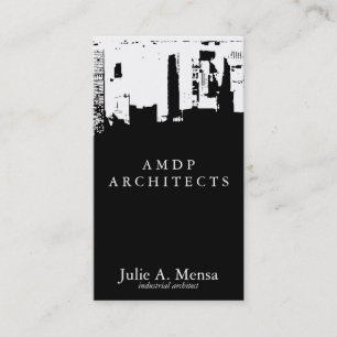 Carte De Visite Architecte de la skyline urbaine moderne réfléchie