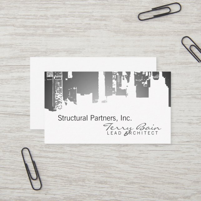 Carte De Visite Architecte du centre de partie supérieure de (Devant/Arrière en situation)