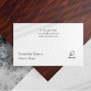 Carte De Visite Architecte Minimaliste Ajouter Votre Logo Blanc Mo