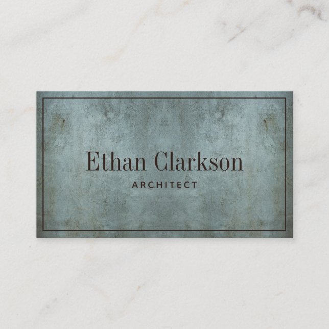 Carte De Visite Architecte Moderne Grunge Gris Bleu Texture (Devant)