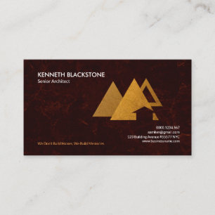Carte De Visite Architecte moderne professionnel grunge rouge