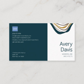 Carte De Visite Architecte Moderniste Élégant, Vert Minuit
