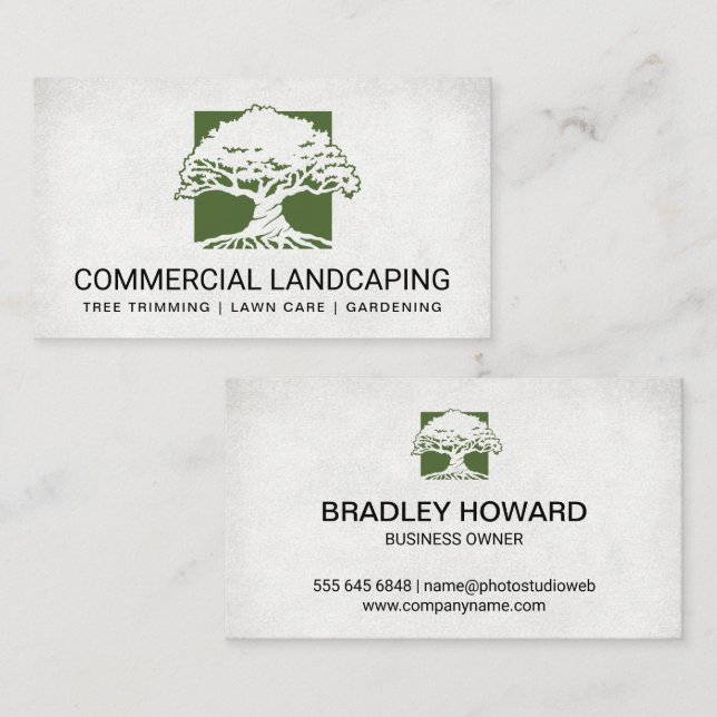 Carte De Visite Architecte paysager | Logo des grands arbres (Devant / Derrière)