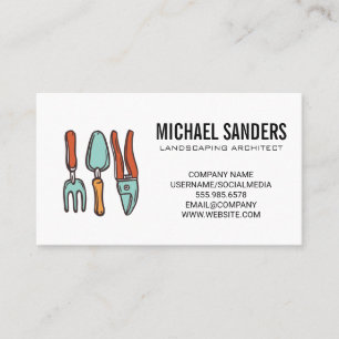 Carte De Visite Architecte paysager   Outils de jardinage