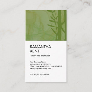 Carte De Visite Architecte paysagiste vert fumeux simple de
