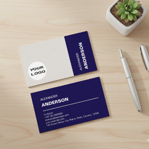 Carte De Visite Architecte Professionnel Moderne Bleu Marine
