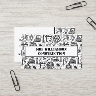 Carte De Visite Architectural Blueprint Engineer Motif