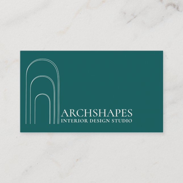 Carte De Visite Architecture Géométrie Design intérieur vert (Devant)